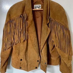 YEARBOOK 80s Fringe Suede Crop Jacket